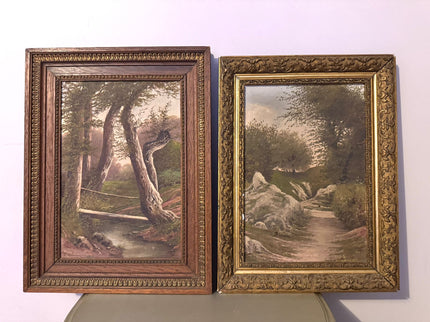 Pair of old paintings – Landscapes signed E. Cohendoz – circa 1900
