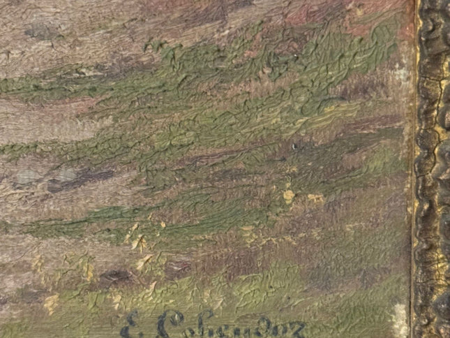 Pair of old paintings – Landscapes signed E. Cohendoz – circa 1900