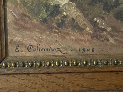 Pair of old paintings – Landscapes signed E. Cohendoz – circa 1900