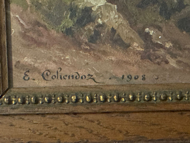 Pair of old paintings – Landscapes signed E. Cohendoz – circa 1900