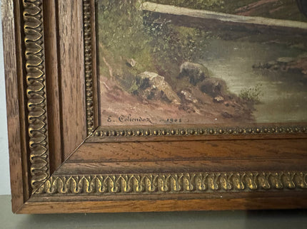 Pair of old paintings – Landscapes signed E. Cohendoz – circa 1900