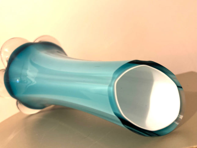 Double Layered Blown Glass Vase - Vintage Artistic Style - 30cm